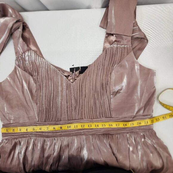 City Chic Betty Bow Tiered Party Dress Pink Champagne Women’s XL / 22 NWT - Picture 9 of 12
